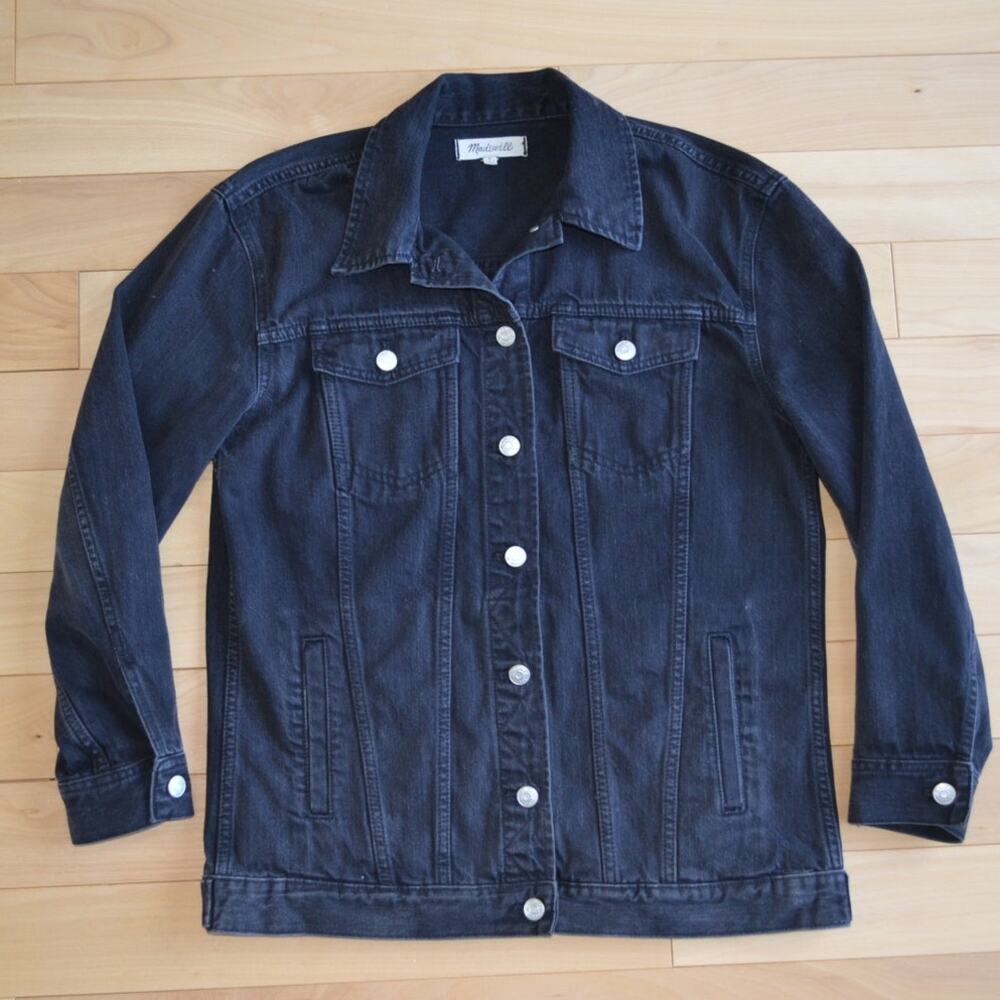 Madewell Black Denim Jean Trucker Jacket Size Small